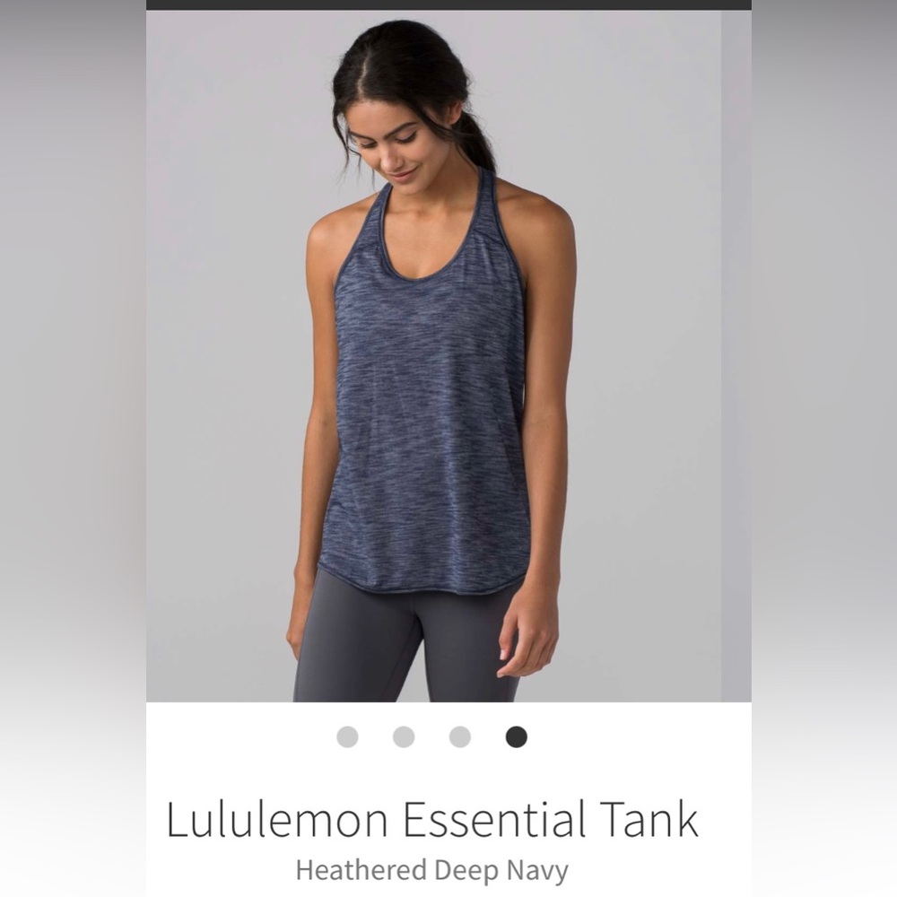 Lululemon essential tank heathered navy size 8